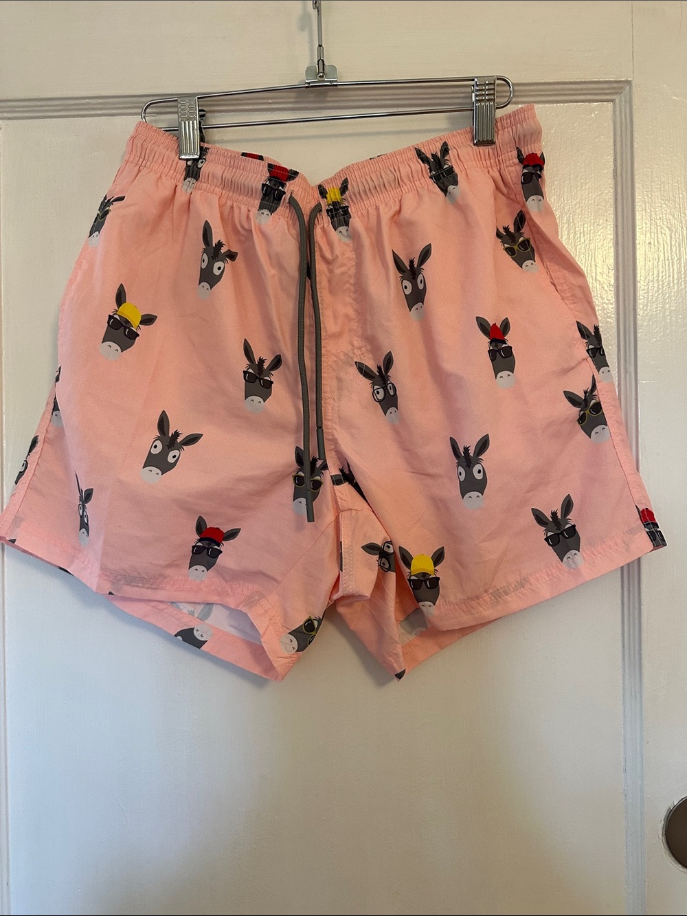 Pink Donkey Print Swim Shorts